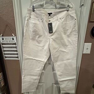 Eileen Fisher White Skinny Ankle Jeans